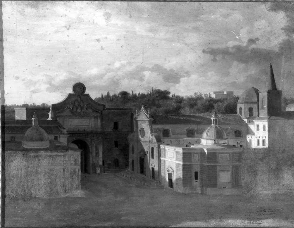 Porta del Popolo e Santa Maria del Popolo (dipinto) by Vertunni Achille (seconda